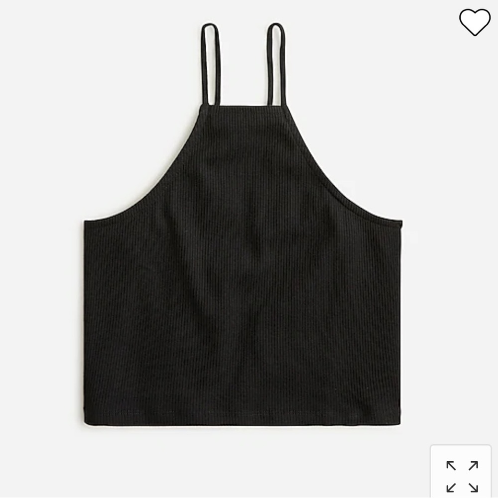 J.Crew Vintage Rib Cropped Halter Tank in black